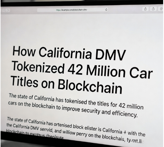How California DMV Tokenized 42 Million Car Titles on Blockchain